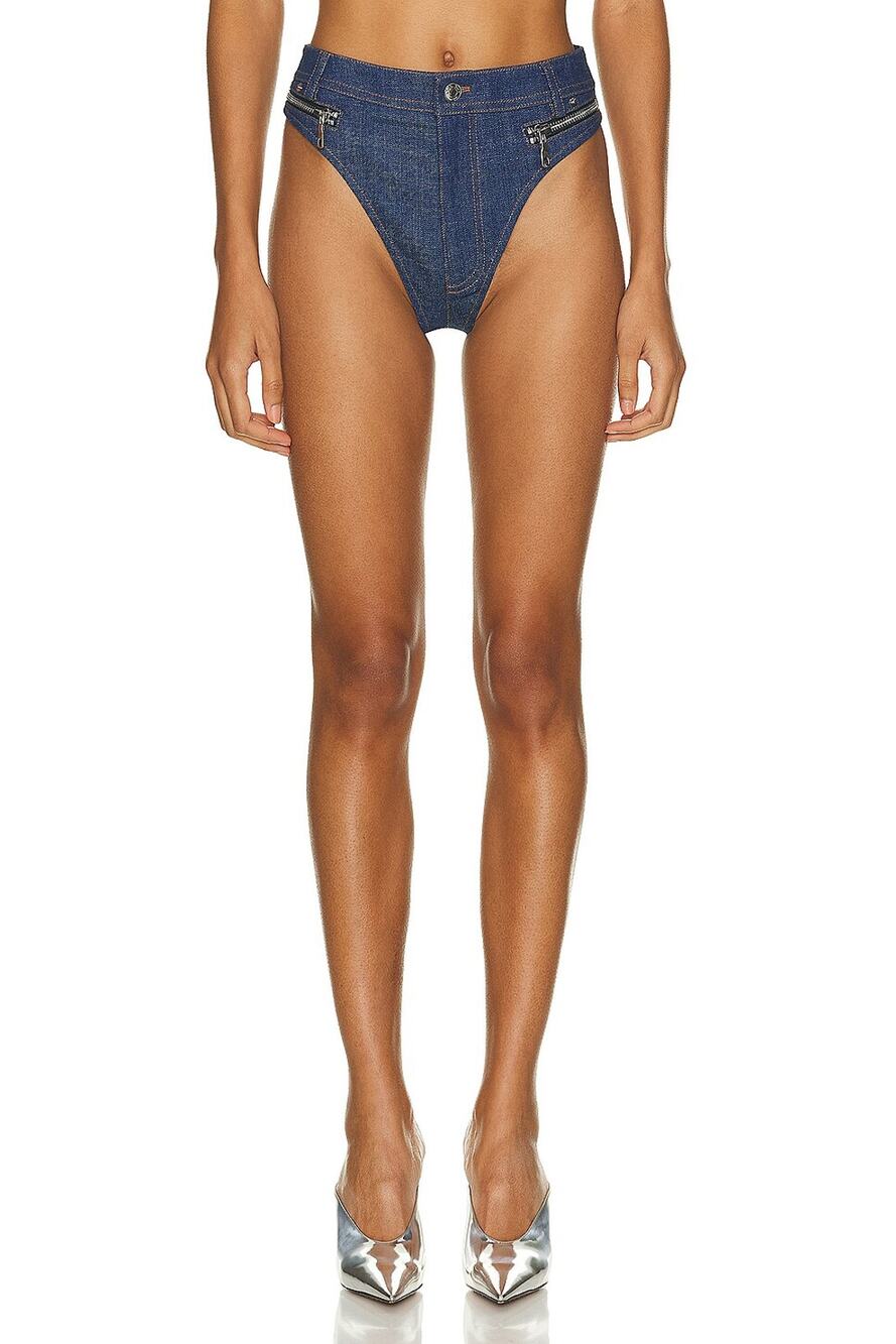 Laquan Smith Denim Dark Blue Hot Short Briefs Size S